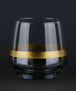 Trinkglas farbig mit goldener Linie