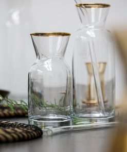 Mini Glas Karaffe mit Glasstrohalm